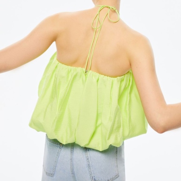 Nocturne halter top US medium large neon yellow green NeW - Picture 3 of 6